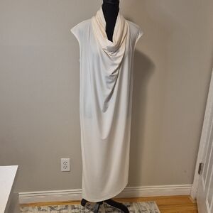 NEW - SYMPLI Elegant Cream Cowl Neck Dress - 10